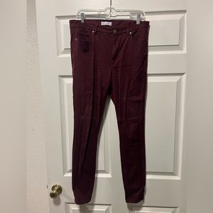 Wine color skinny leg pants